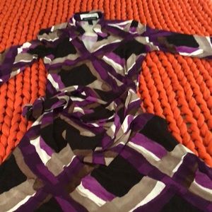 Wrap dress,  3/4 length sleeves